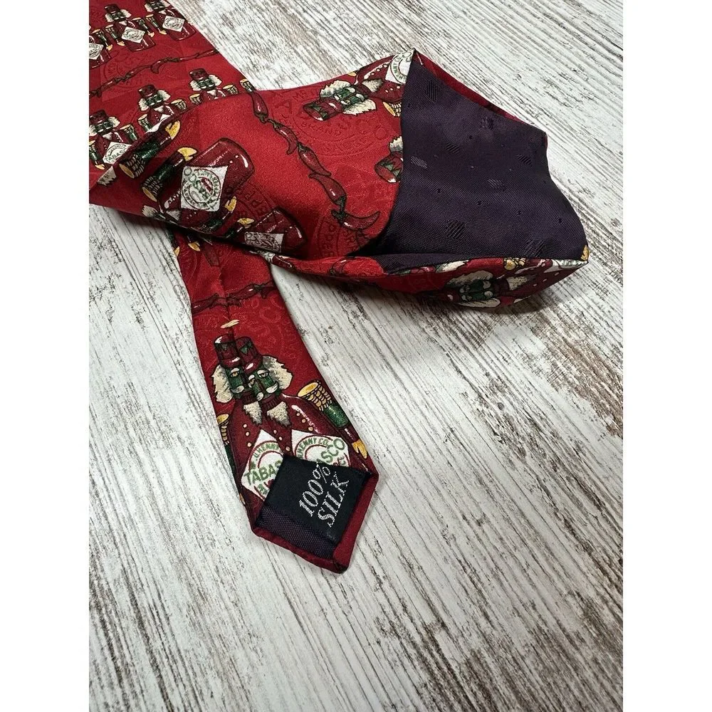 TABASCO Hot Sauce  Men's 100% Silk Neck Tie‎